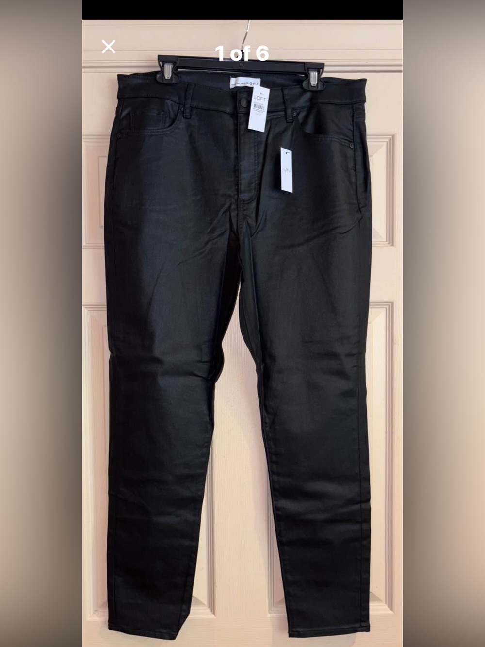 LOFT Black Women’s Coated Curvy Sleek Party Jeans Size-14 (32) NWT